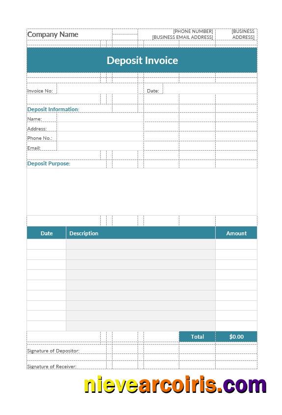 Deposit Invoice